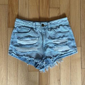 Forever 21 high waisted light blue shorts